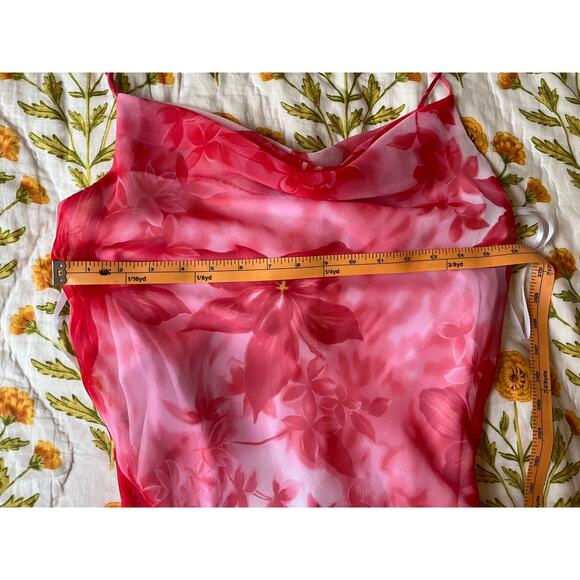 B. Smart Pink Floral Y2K Chiffon Dress - Picture 12 of 13